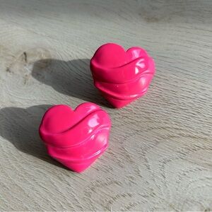 Vintage Pink Heart Earrings